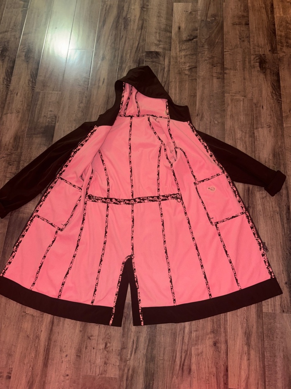 Lululemon Fleece Lined Hooded Jacket Long Brown Pink Lining Size 6 NWOT - Picture 7 of 16